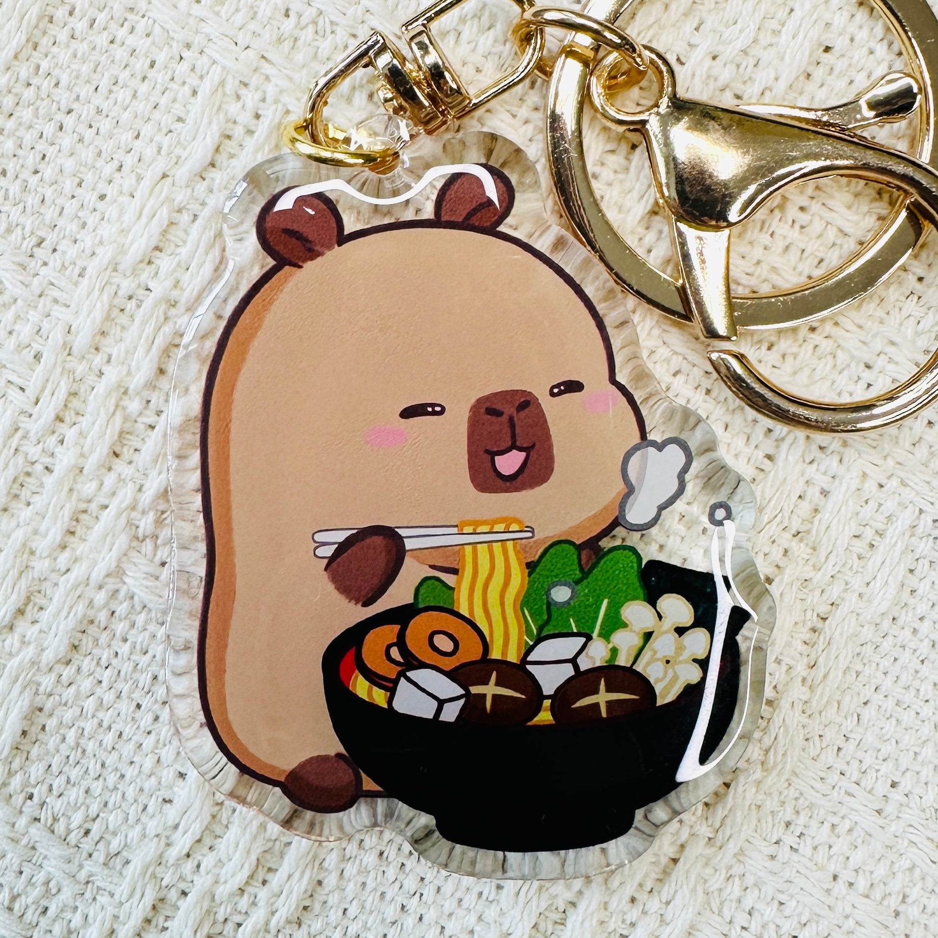 Chinese New Year Cute Dragons Capybara Acrylic Keychains