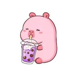 Animated capybara GIF: Cali bubble tea