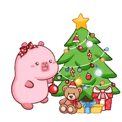 Animated capybara GIF: Cali christmas tree
