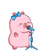 Animated capybara GIF: Cali singing