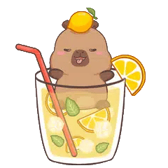 Animated capybara GIF: Capy lemonade