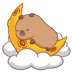 Animated capybara GIF: Capy moon nap