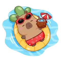 Animated capybara GIF: Capy pool float