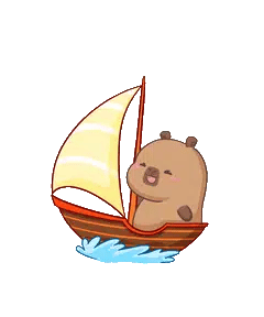 Animated capybara GIF: Capy sailboat