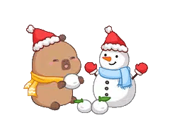 Animated capybara GIF: Capy snowman