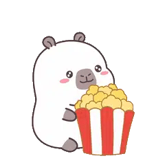 Animated capybara GIF: Coco popcorn
