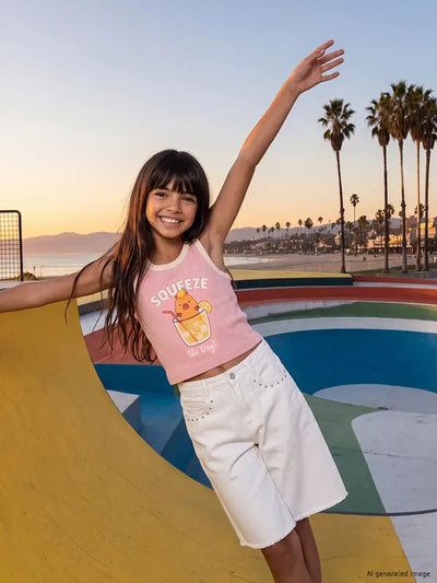 Teen girl in a CapyFun capybara tank top