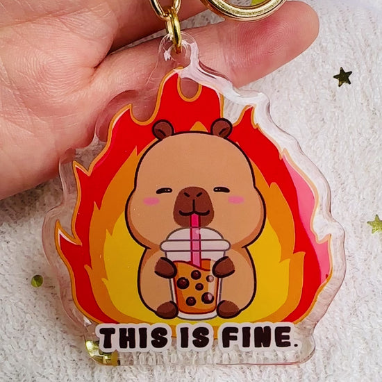 Capybara Acrylic Keychain Cute Kawaii Foodie