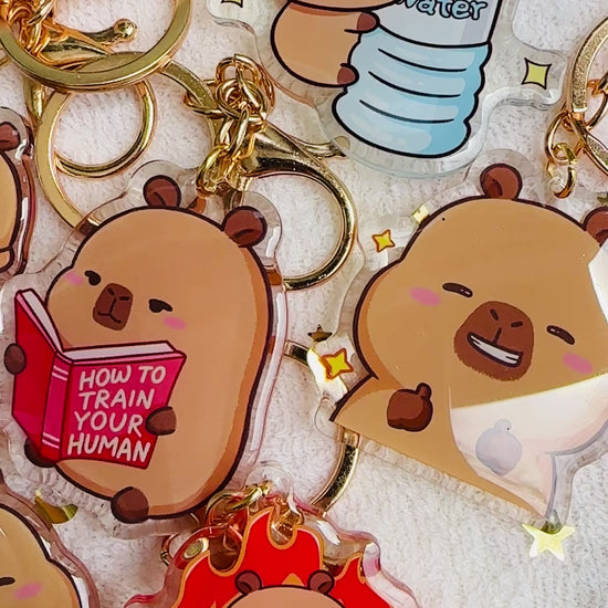 Capybara Acrylic Keychain Cute Kawaii Foodie