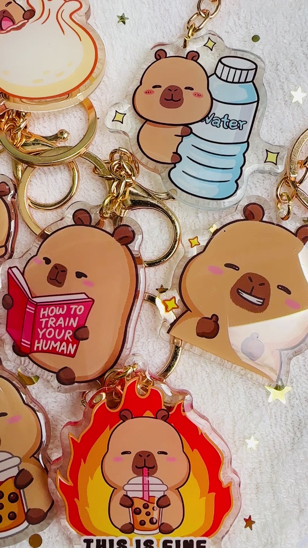 Capybara Acrylic Keychain Cute Kawaii Foodie